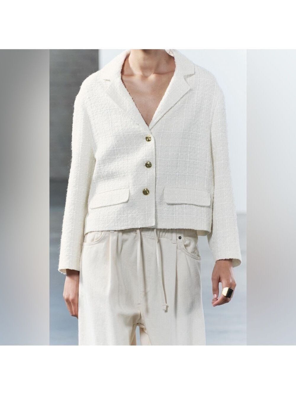ZARA ZW COLLECTION TEXTURED BLAZER Size S